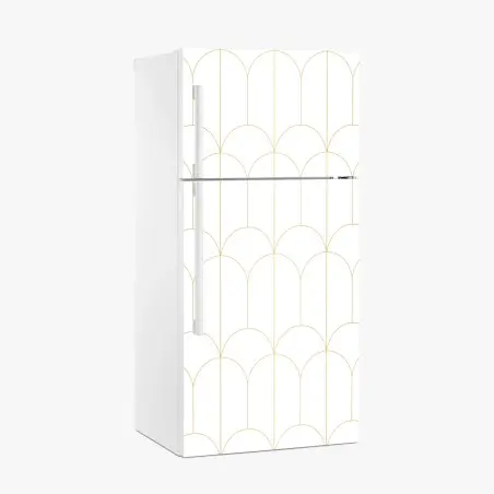 Kühlschrankaufkleber goldenes art deco bogenmuster – Pixers®