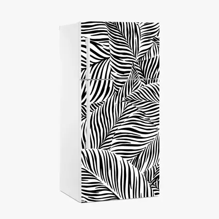 Kühlschrankaufkleber monochromes tropisches blattmuster – Pixers®