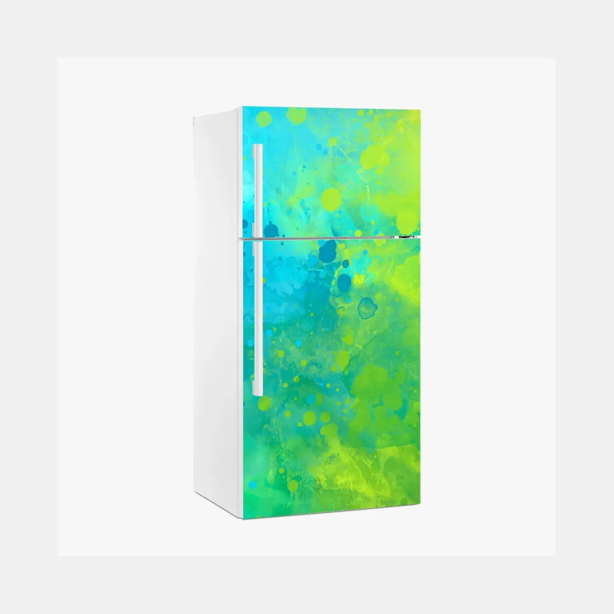 Kühlschrankaufkleber lebhafte türkis und limetten aquarellspritzer – Pixers®