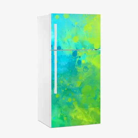 Kühlschrankaufkleber lebhafte türkis und limetten aquarellspritzer – Pixers®