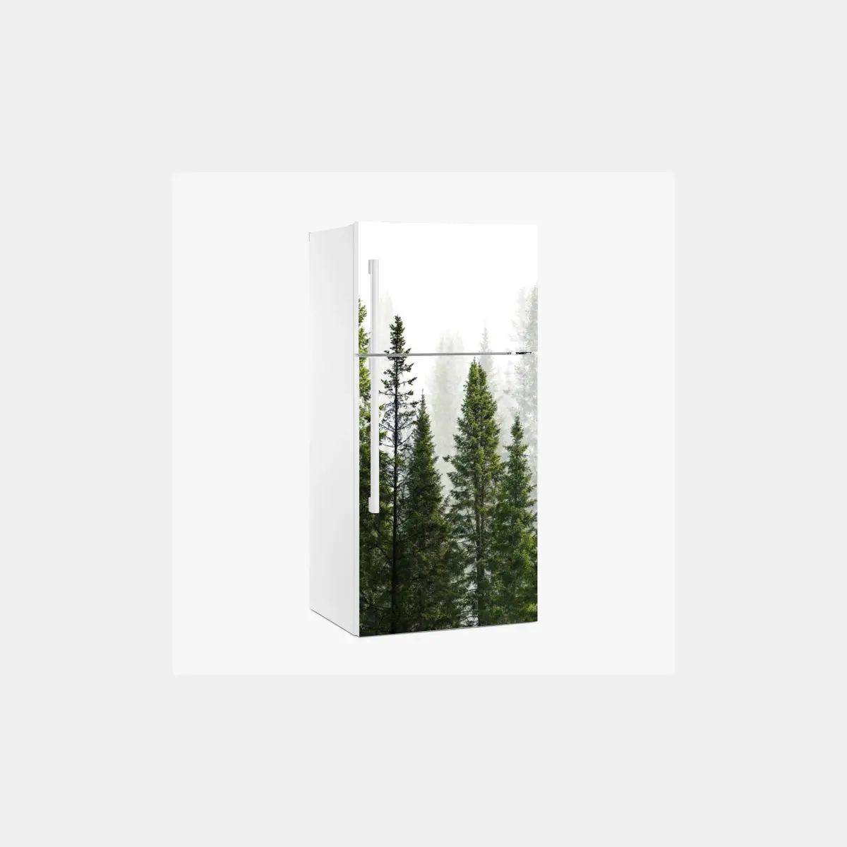 Kühlschrankaufkleber nebliger tannenwald – Pixers®