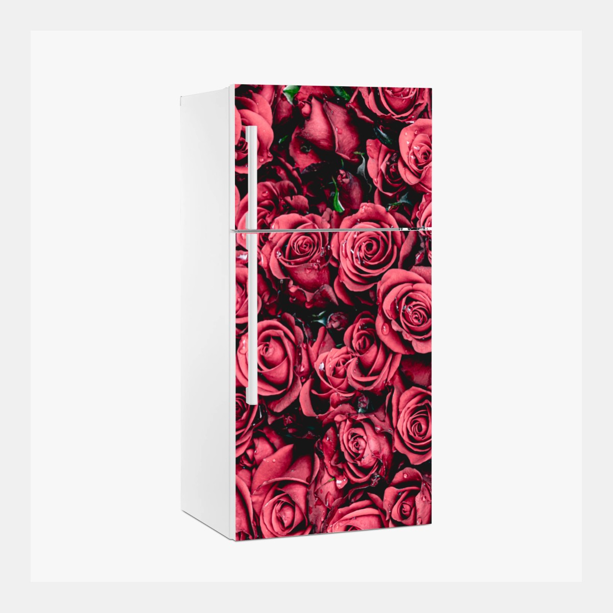Kühlschrankaufkleber pralle rote rosen wandbild – Pixers®