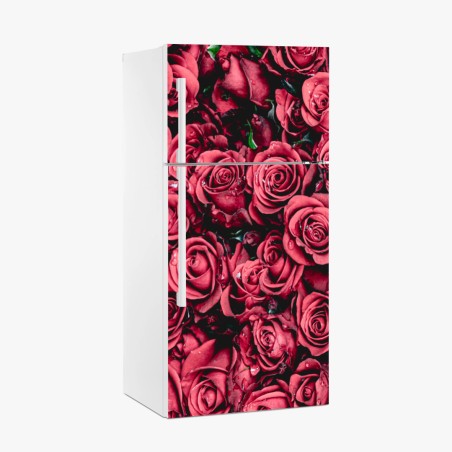 Kühlschrankaufkleber pralle rote rosen wandbild – Pixers®