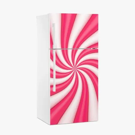 Kühlschrankaufkleber rosa bonbonspirale – Pixers®