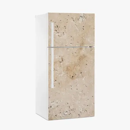 Kühlschrankaufkleber beige travertin steinstruktur – Pixers®