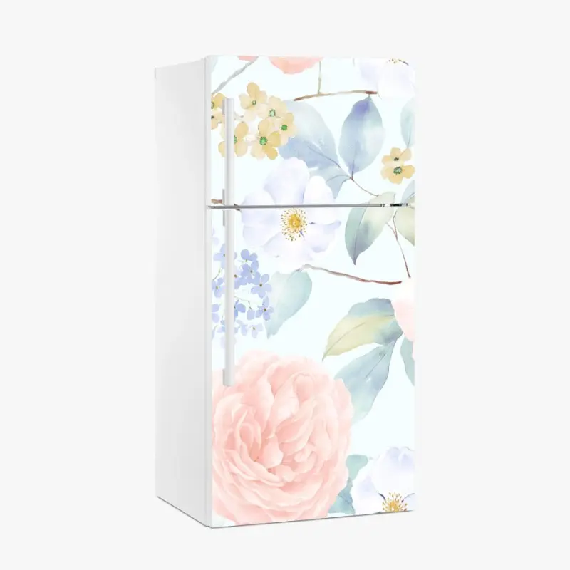 Kühlschrankaufkleber zarte pastellblumen in aquarell