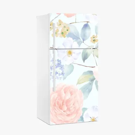 Kühlschrankaufkleber zarte pastellblumen in aquarell – Pixers®