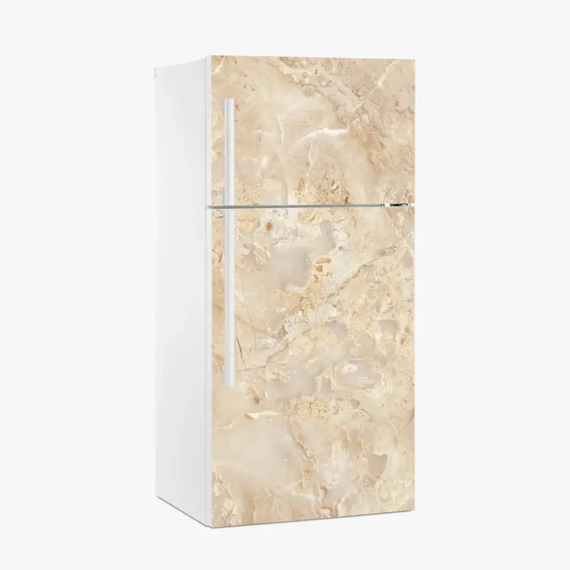 Kühlschrankaufkleber beige marmortextur mit natürlichen aderungen