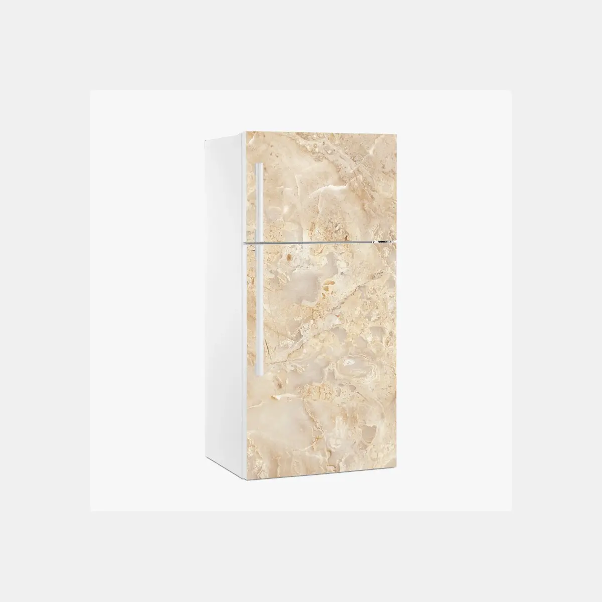 Kühlschrankaufkleber beige marmortextur mit natürlichen aderungen – Pixers®