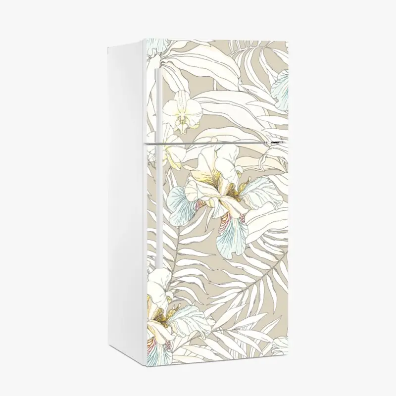 Kühlschrankaufkleber tropisches kakadu-blumenmuster