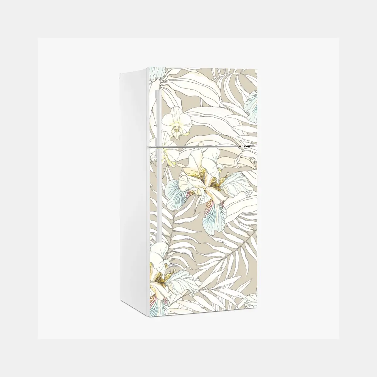 Kühlschrankaufkleber tropisches kakadu-blumenmuster – Pixers®