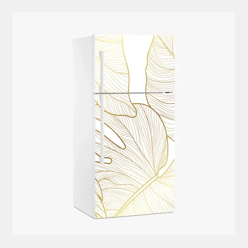 Kühlschrankaufkleber goldene botanische blattzeichnung