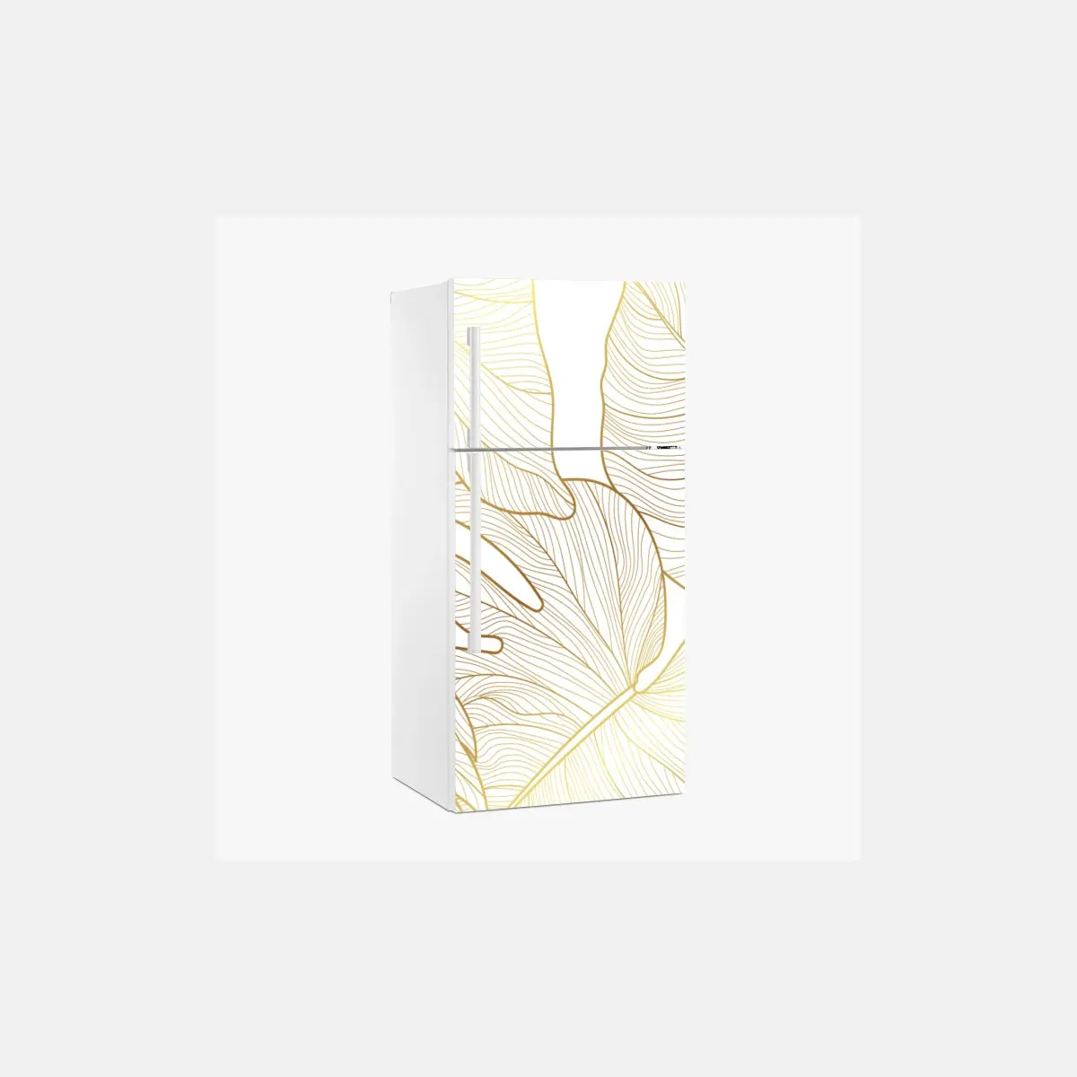 Kühlschrankaufkleber goldene botanische blattzeichnung – Pixers®