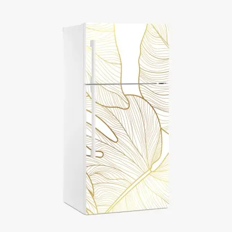 Kühlschrankaufkleber goldene botanische blattzeichnung – Pixers®