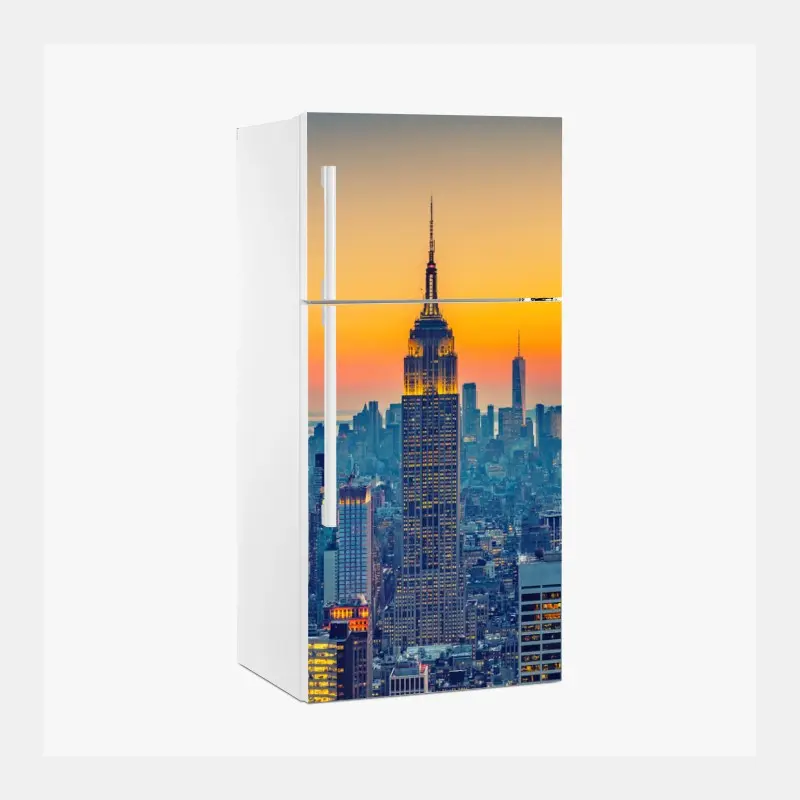 Kühlschrankaufkleber sonnenuntergang über New York