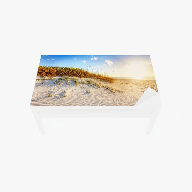 Tischaufkleber und Schreibtischaufkleber sonnenuntergang über sanddünen von Grace Bay
