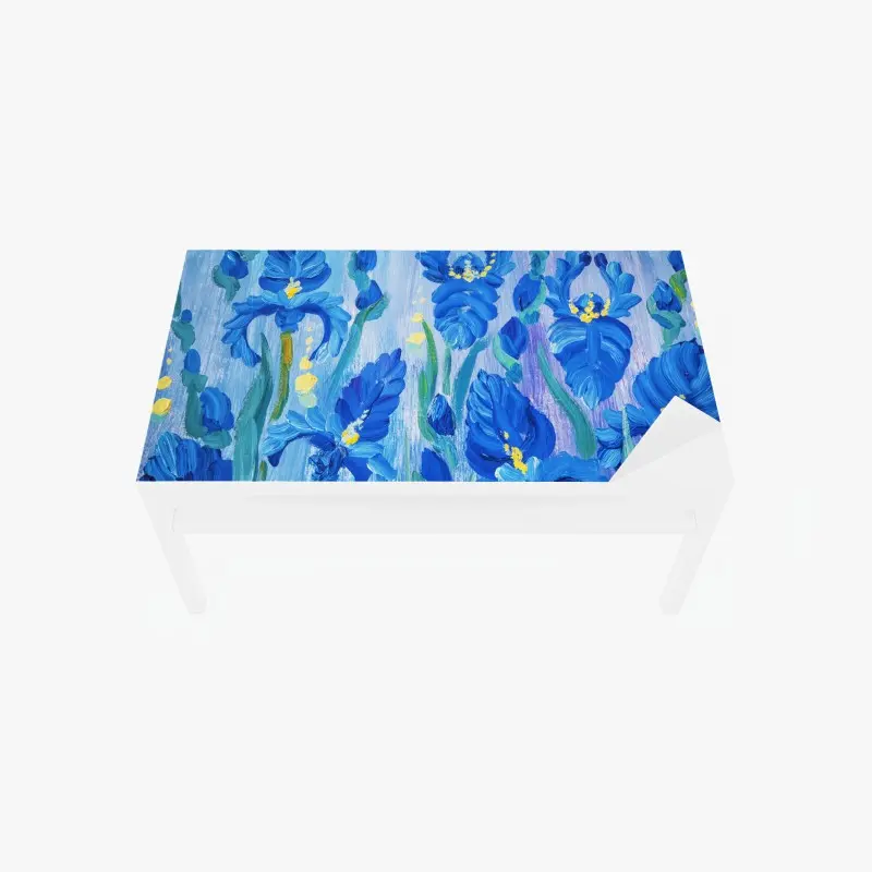 Tischaufkleber und Schreibtischaufkleber lebendiger blauer iris-bund