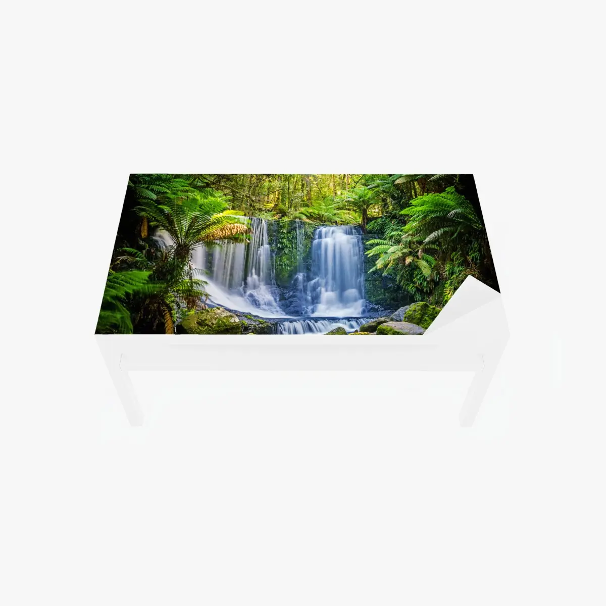 Tischaufkleber und Schreibtischaufkleber üppiger wasserfall im Mt Field National Park, Tasmania – Pixers®