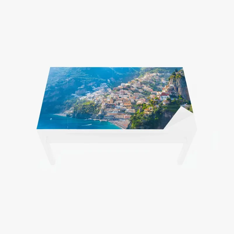 Tischaufkleber und Schreibtischaufkleber Positano: buntes küstendorf an der Amalfiküste