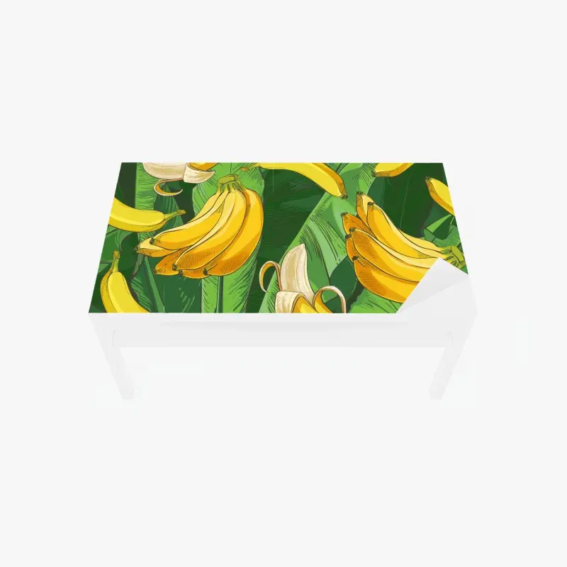 Tischaufkleber und Schreibtischaufkleber tropisches bananenmuster mit bananenblättern
