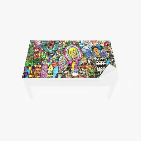 Tischaufkleber und Schreibtischaufkleber farbenfrohes graffiti-wandbild – Pixers®