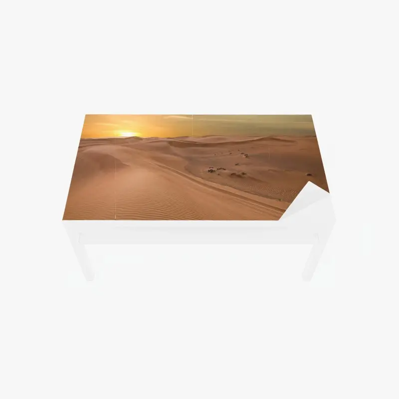 Tischaufkleber und Schreibtischaufkleber sonnenuntergang über der wüste VAE