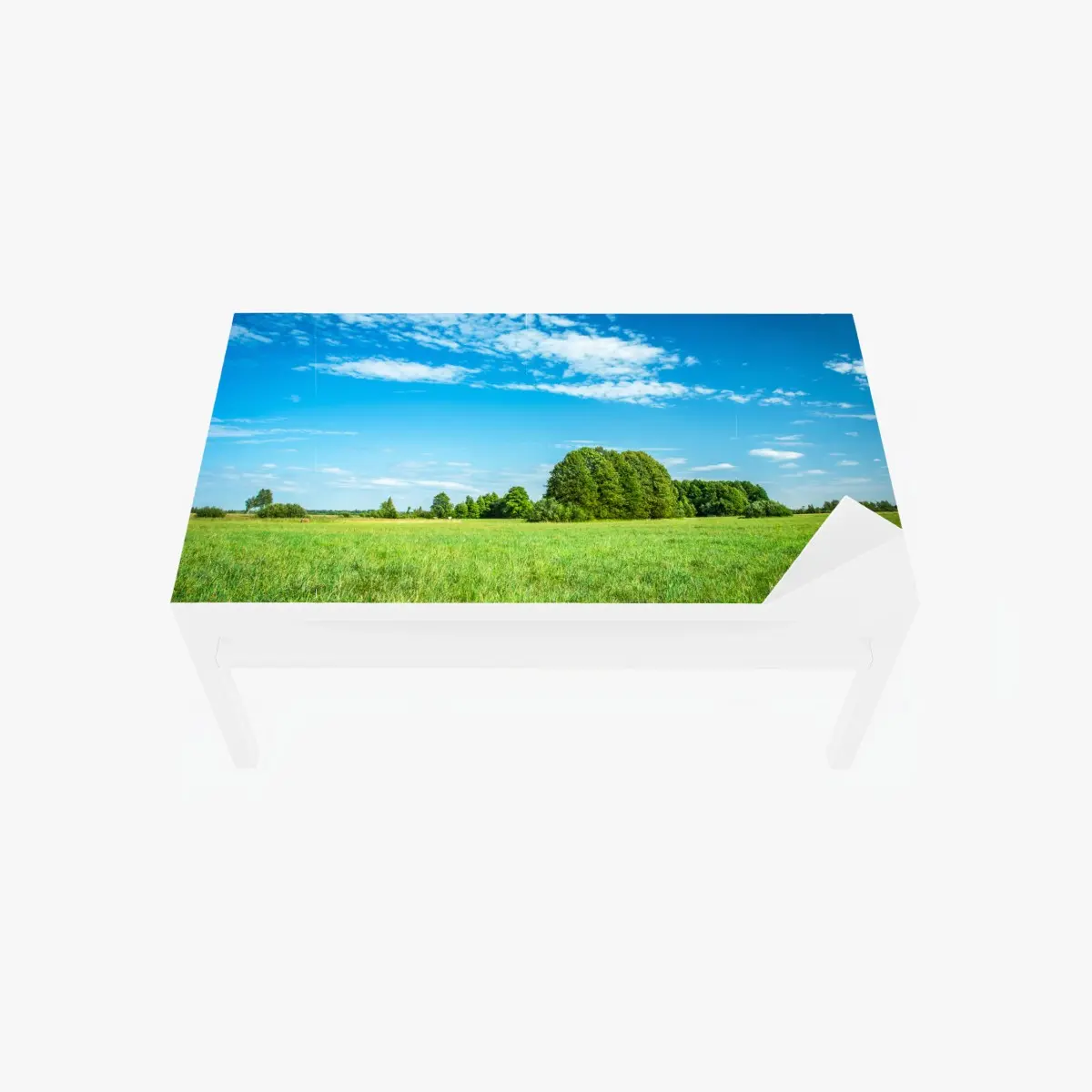 Tischaufkleber und Schreibtischaufkleber sonnige grüne wiese unter blauem himmel – Pixers®