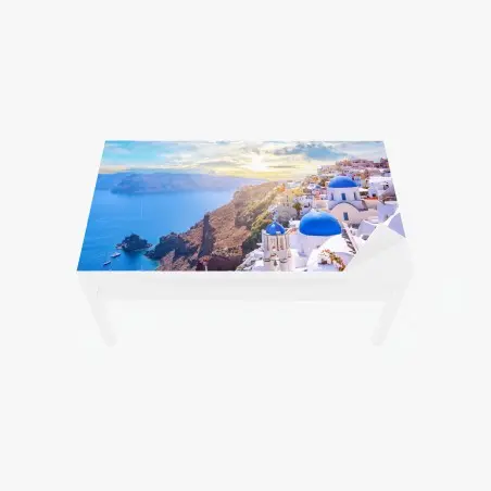 Tischaufkleber und Schreibtischaufkleber sonniges Oia auf der caldera von Santorini – Pixers®