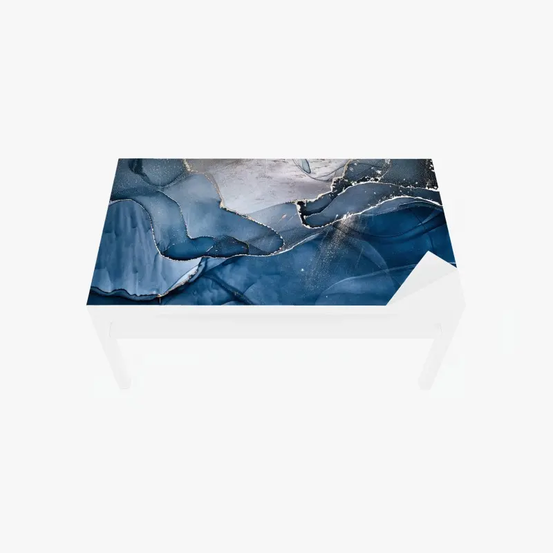 Tischaufkleber und Schreibtischaufkleber tiefblauer marmor abstrakt