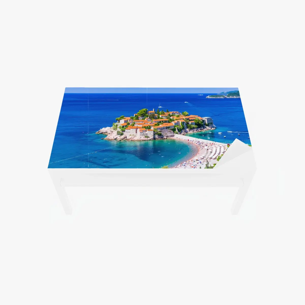 Tischaufkleber und Schreibtischaufkleber Sveti Stefan, Montenegro historischer inselkurort – Pixers®