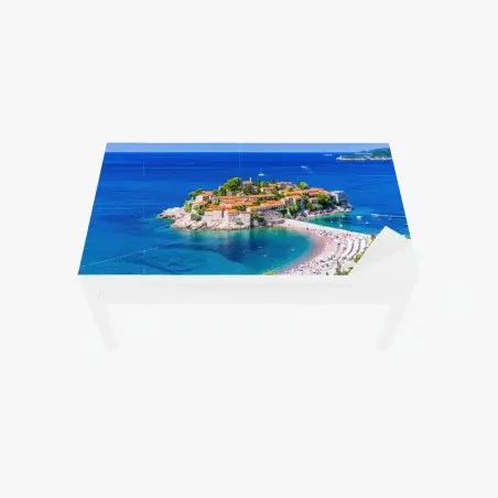 Tischaufkleber und Schreibtischaufkleber Sveti Stefan, Montenegro historischer inselkurort – Pixers®