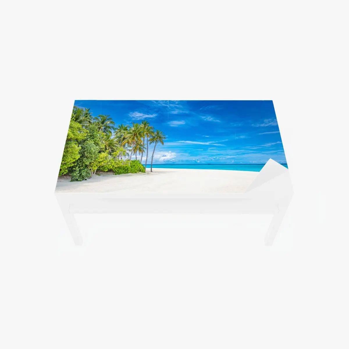 Tischaufkleber und Schreibtischaufkleber tropischer strand mit palmen – Pixers®