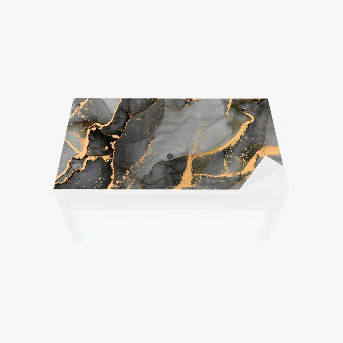 Tischaufkleber und Schreibtischaufkleber rauchiger grauer marmor mit goldenen adern – Pixers®