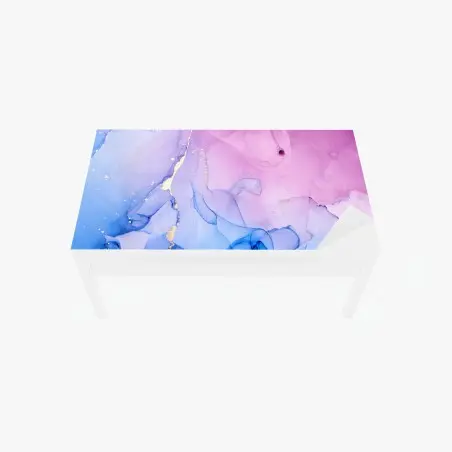 Tischaufkleber und Schreibtischaufkleber rosa und blaue marmorierte abstraktion – Pixers®
