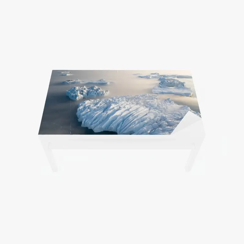 Tischaufkleber und Schreibtischaufkleber nebelige eisberglandschaft