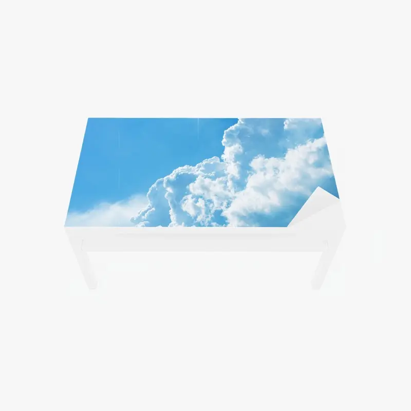 Tischaufkleber und Schreibtischaufkleber sanfter blauer himmel mit fluffigen wolken