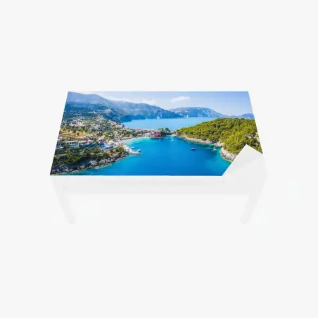 Tischaufkleber und Schreibtischaufkleber sonnige bucht mit türkisfarbenem wasser – Pixers®