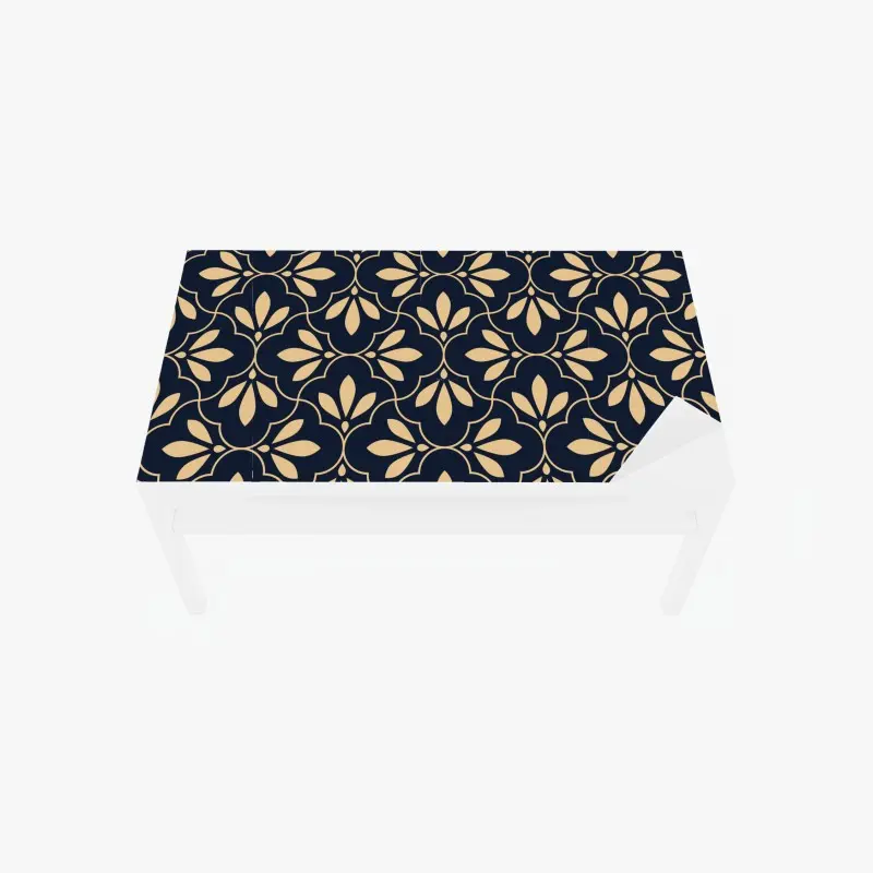 Tischaufkleber und Schreibtischaufkleber marineblau-beige ornament