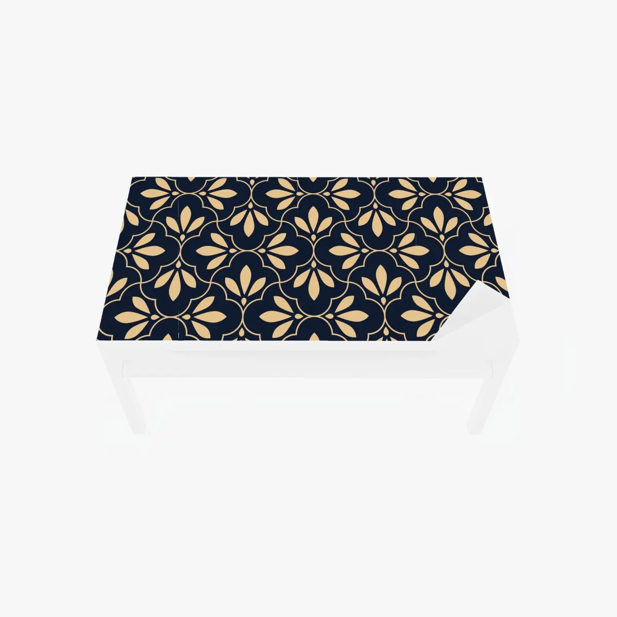 Tischaufkleber und Schreibtischaufkleber marineblau-beige ornament – Pixers®