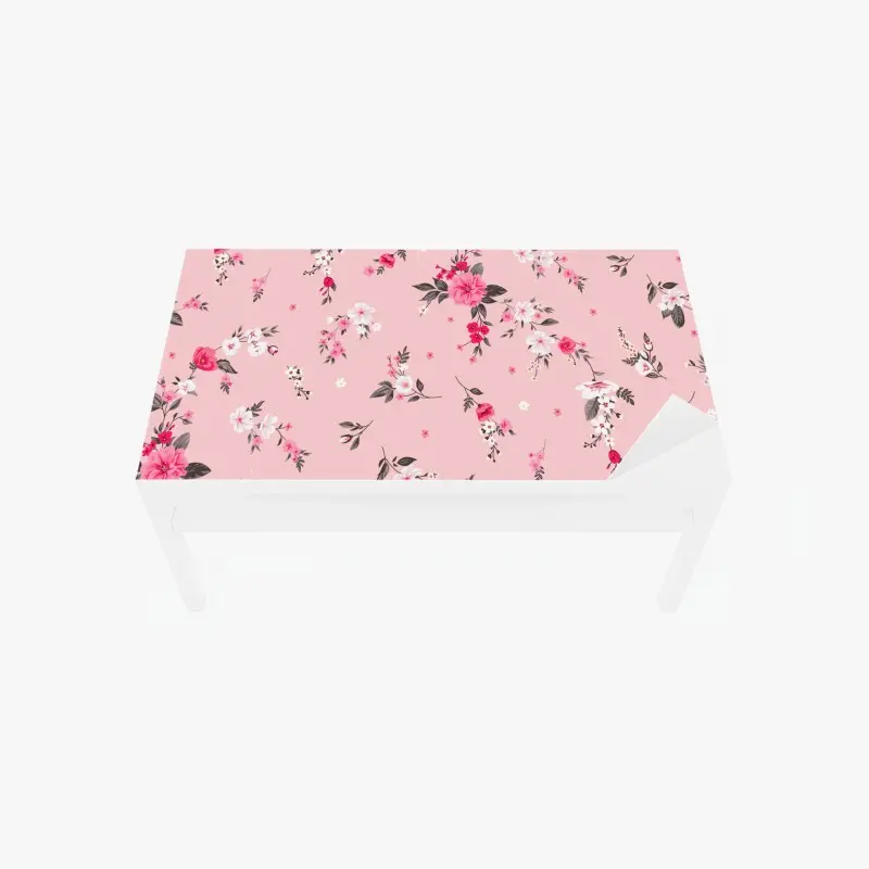 Tischaufkleber und Schreibtischaufkleber zartes rosa blumenmuster