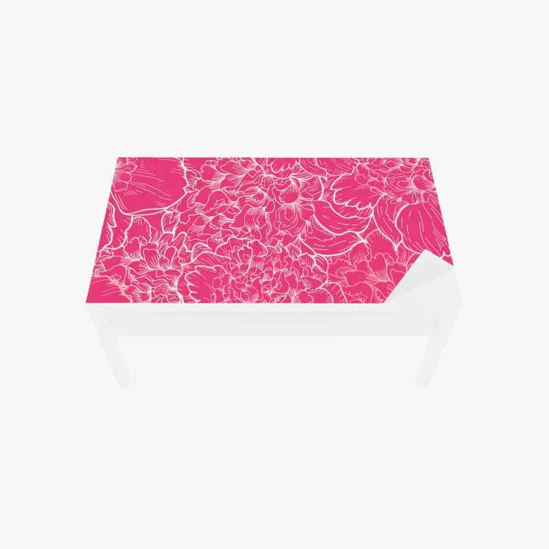 Tischaufkleber und Schreibtischaufkleber leuchtendes rosa pfingstrosenmuster