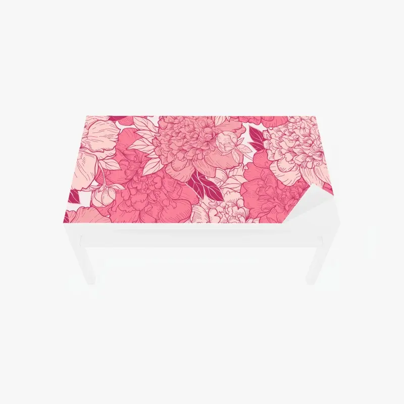 Tischaufkleber und Schreibtischaufkleber rosa pfingstrosenmuster