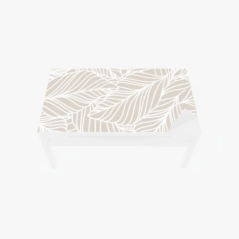 Tischaufkleber und Schreibtischaufkleber beige botanisches blattmuster