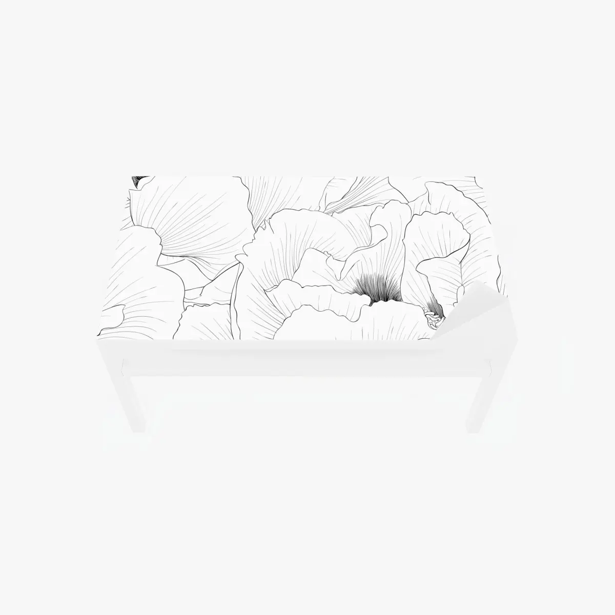 Tischaufkleber und Schreibtischaufkleber feine botanische linienzeichnung mit blumen – Pixers®