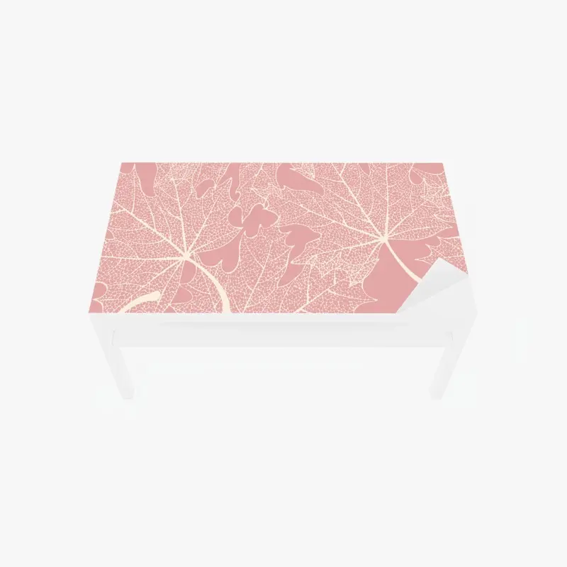 Tischaufkleber und Schreibtischaufkleber zartes rosa blattmuster