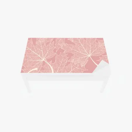Tischaufkleber und Schreibtischaufkleber zartes rosa blattmuster – Pixers®