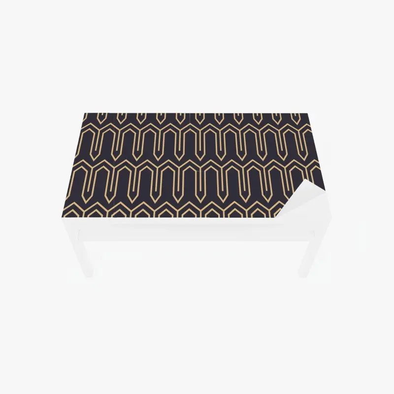 Tischaufkleber und Schreibtischaufkleber art deco geometrisches muster in gold und schwarz