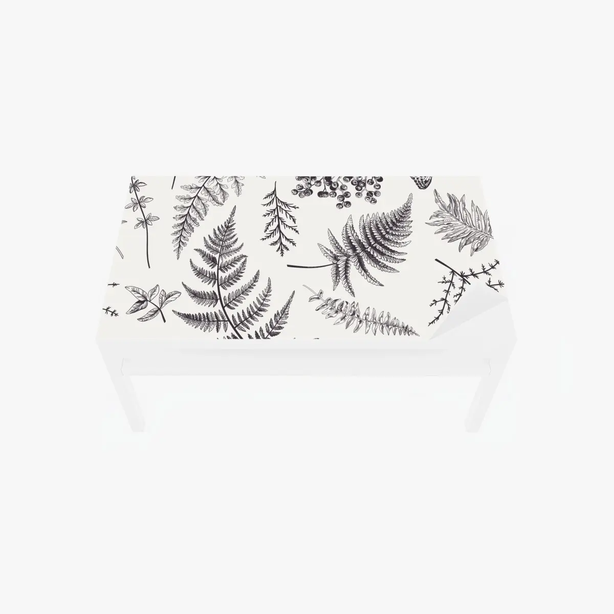 Tischaufkleber und Schreibtischaufkleber monochromes botanisches blättermuster – Pixers®