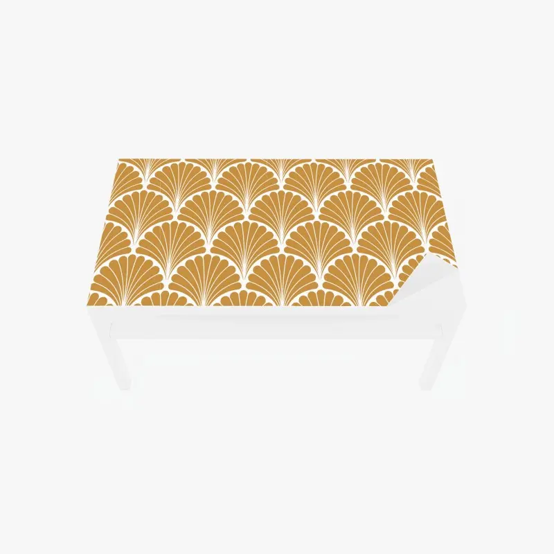 Tischaufkleber und Schreibtischaufkleber goldenes fächermuster im art-deco-stil