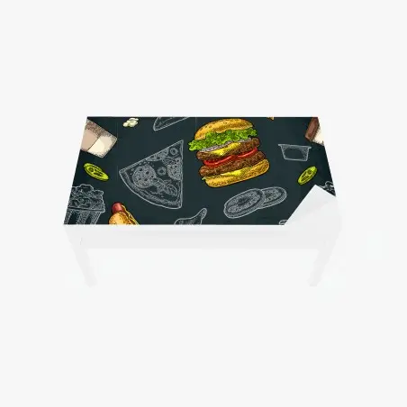 Tischaufkleber und Schreibtischaufkleber vintage fast-food muster – Pixers®